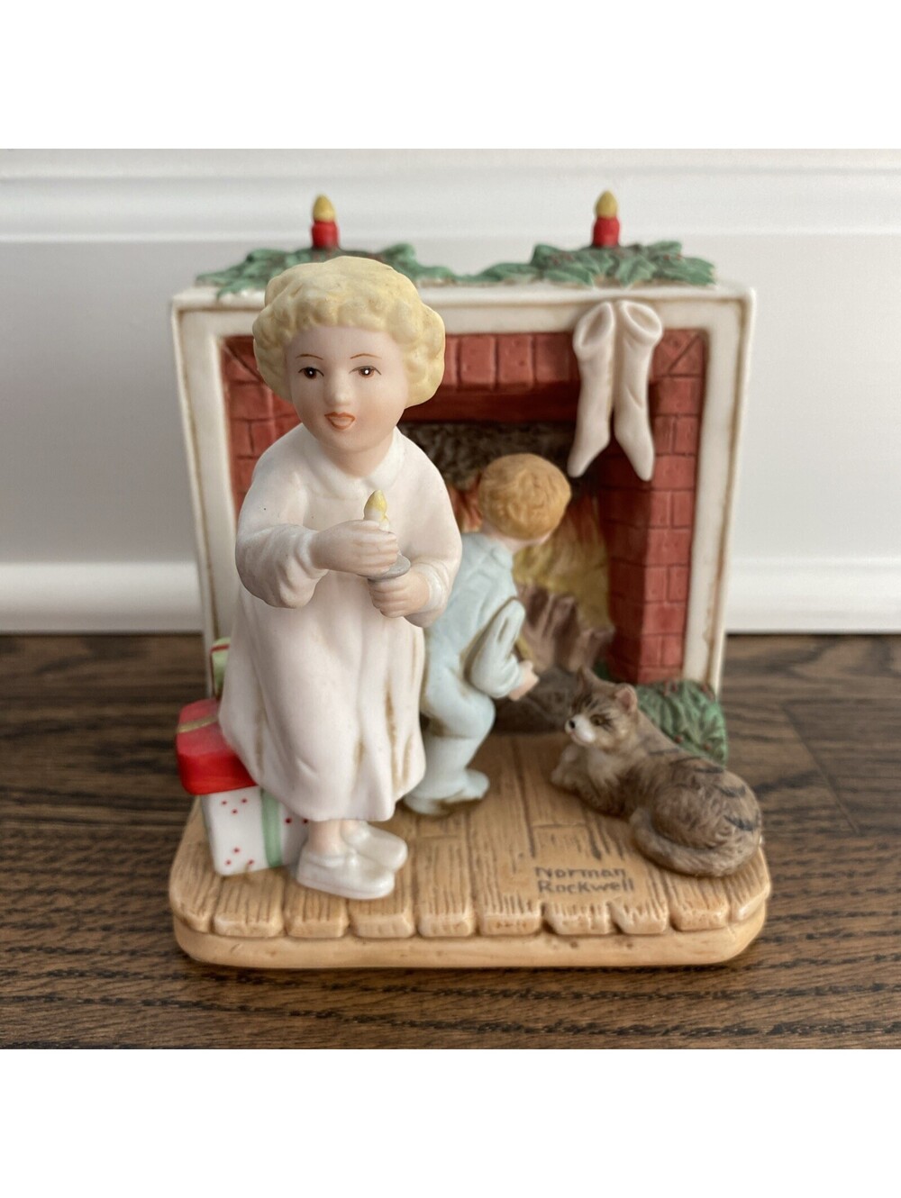 Innocence of Youth Norman Rockwell Hand Painted Porcelain Figurine Is He Coming?